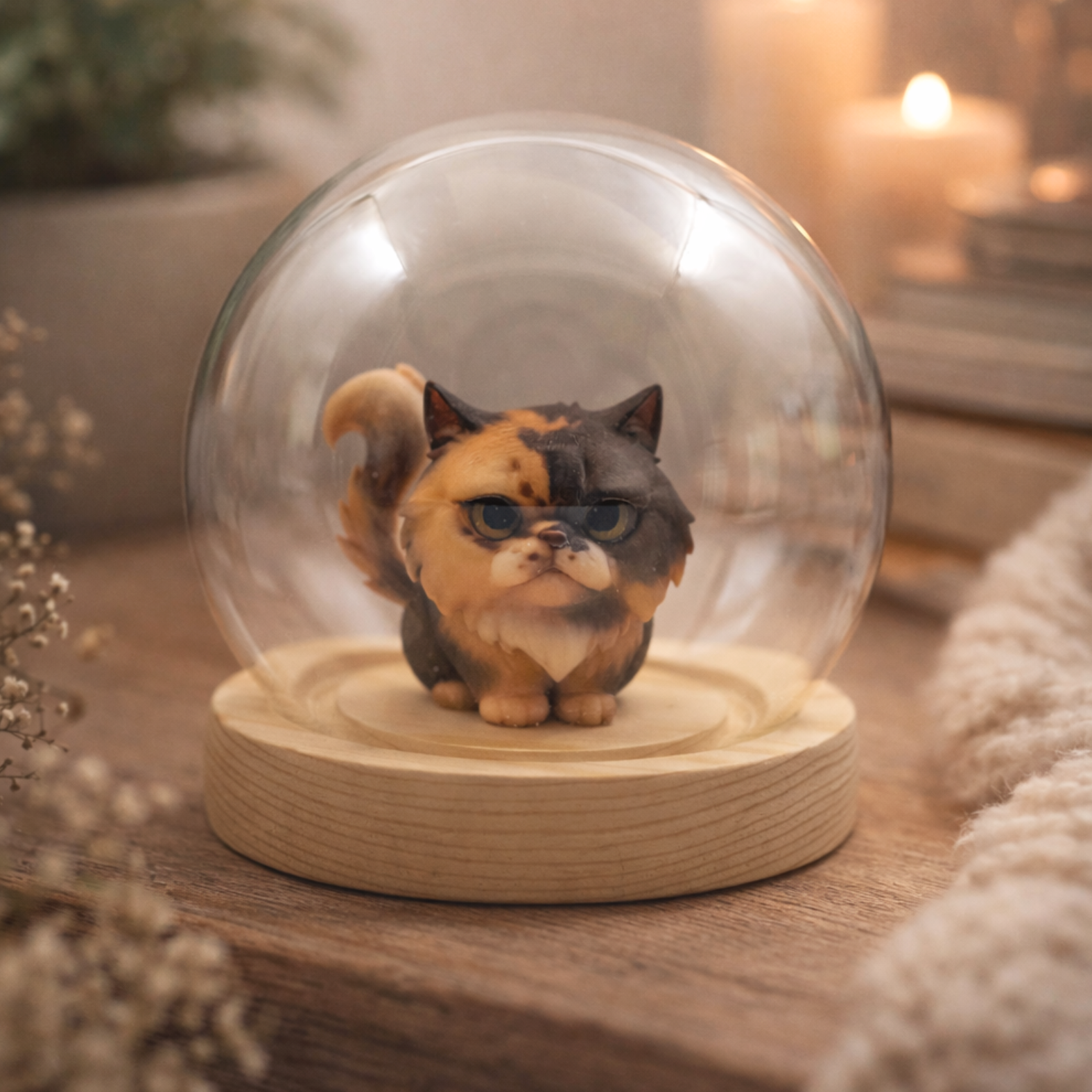 玻璃球木底展示台