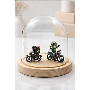 鐘型玻璃木質展示台 