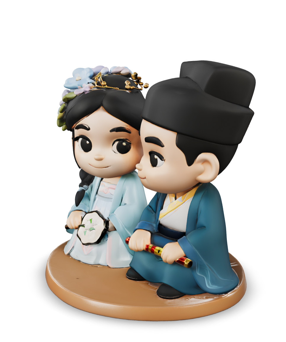 Chibi 風格古裝情侶公仔