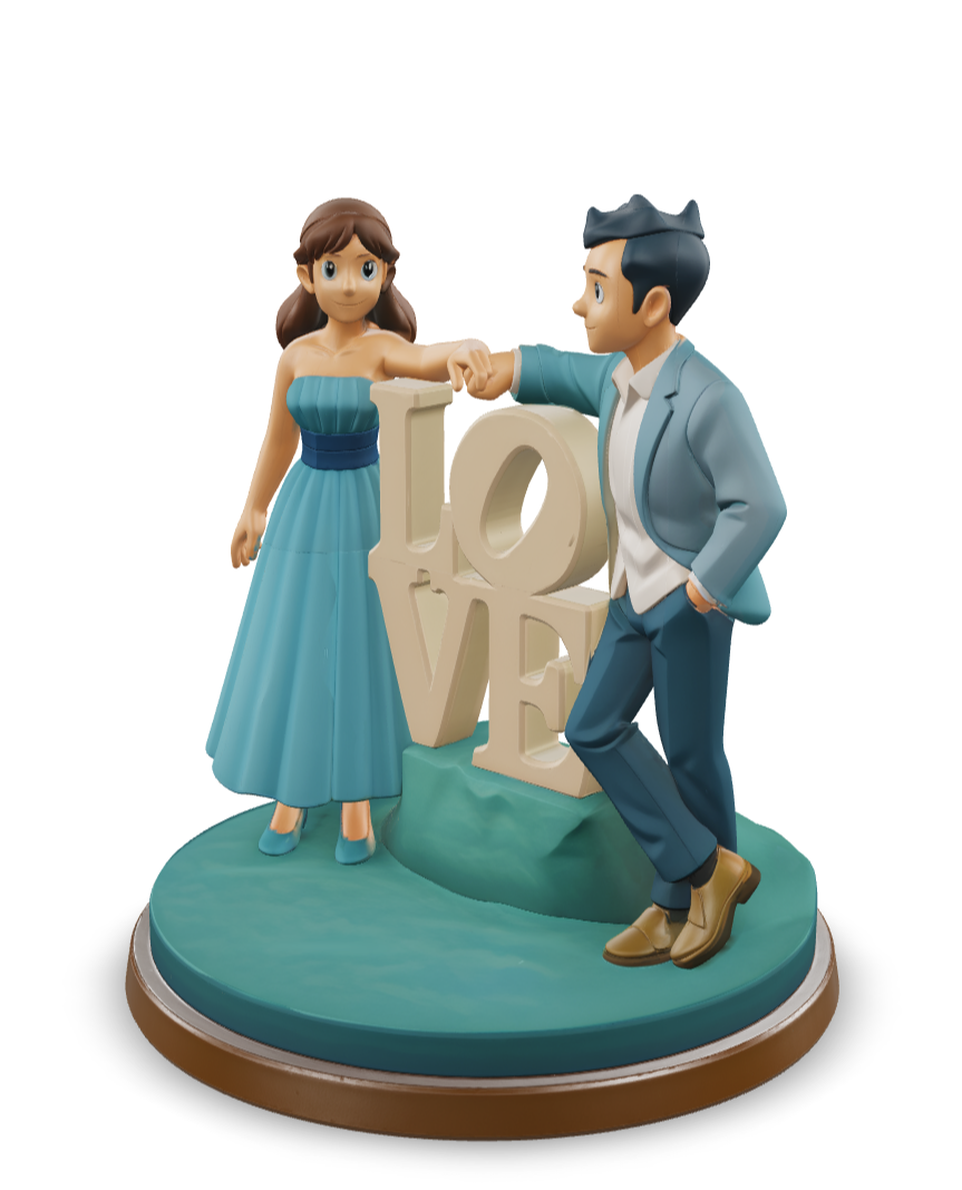 吉卜力動畫風格情侶Diorama公仔 (重建自 #60051)